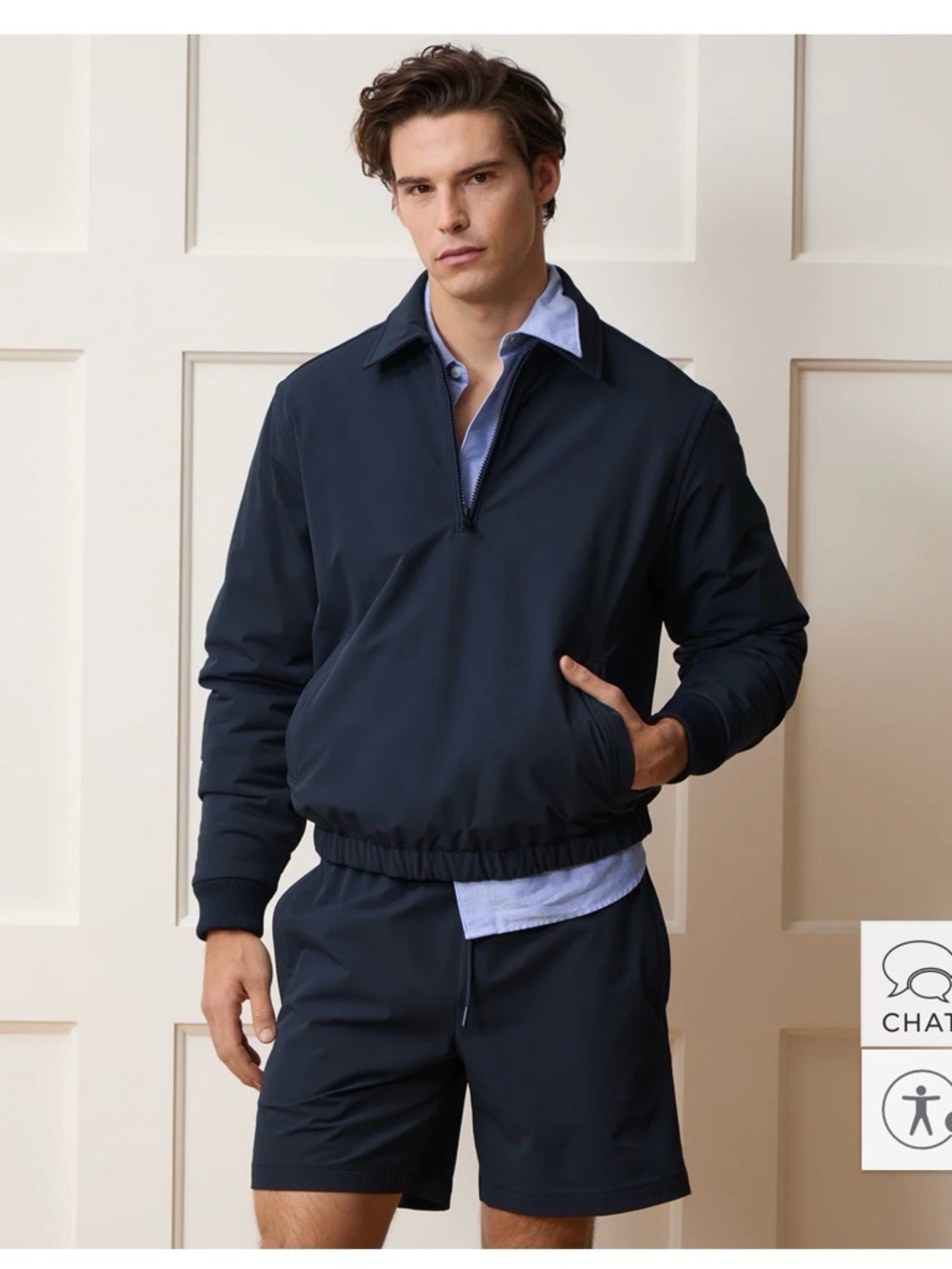 Lightweight Nylon Quarter-Zip Jacket